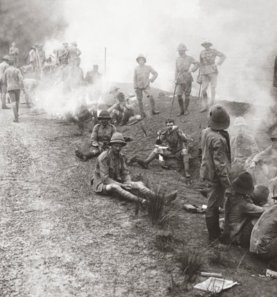 Early morning camp fires and breakfast in the Persian Gulf by English Photographer